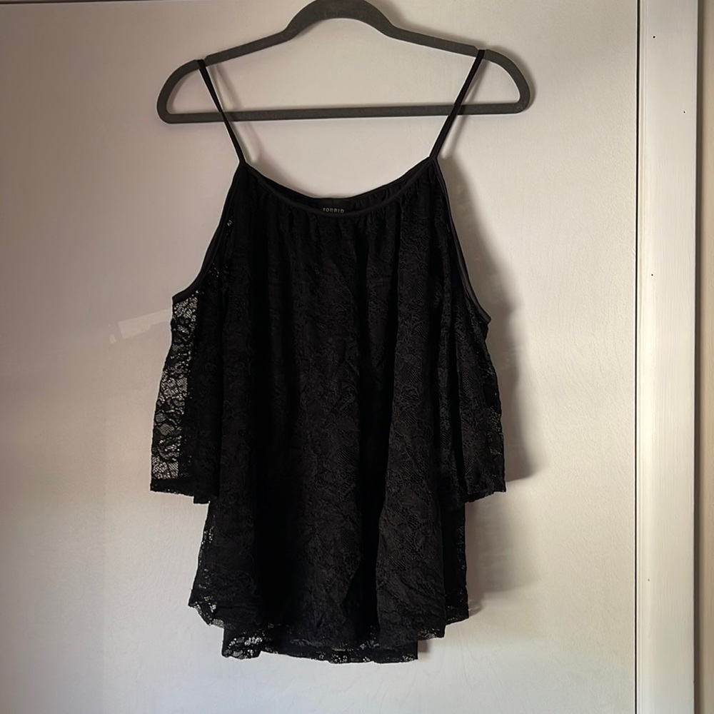 Torrid Cold Shoulder Lace Top
